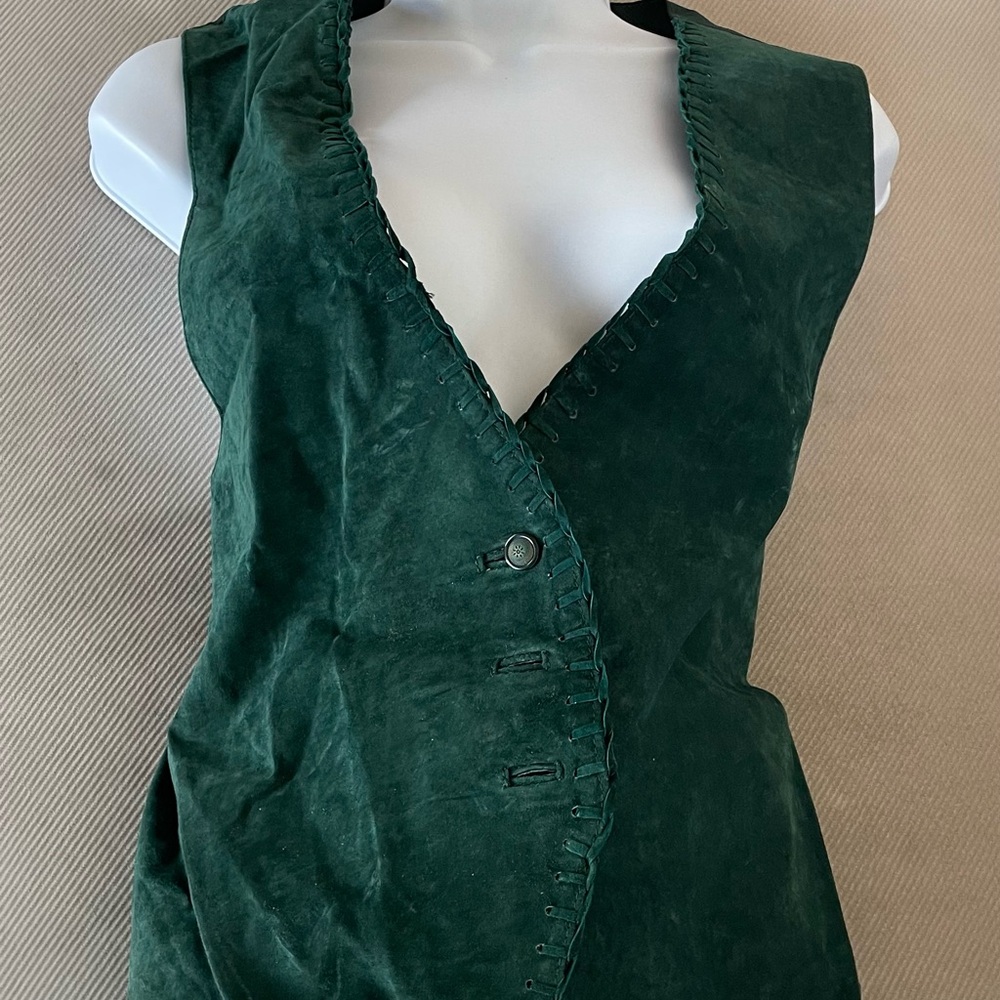 Emerald green suede vest